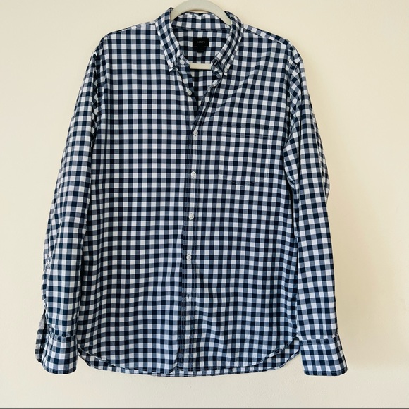 J. Crew long sleeve plaid Gingham classic casual cotton button down shirt - Picture 5 of 8